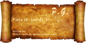 Patrik Geréb névjegykártya